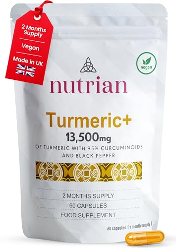 Nutrian Turmeric+ – High-Strength 13,500mg Turmeric & Curcumin | 60 Caps Nutrian
