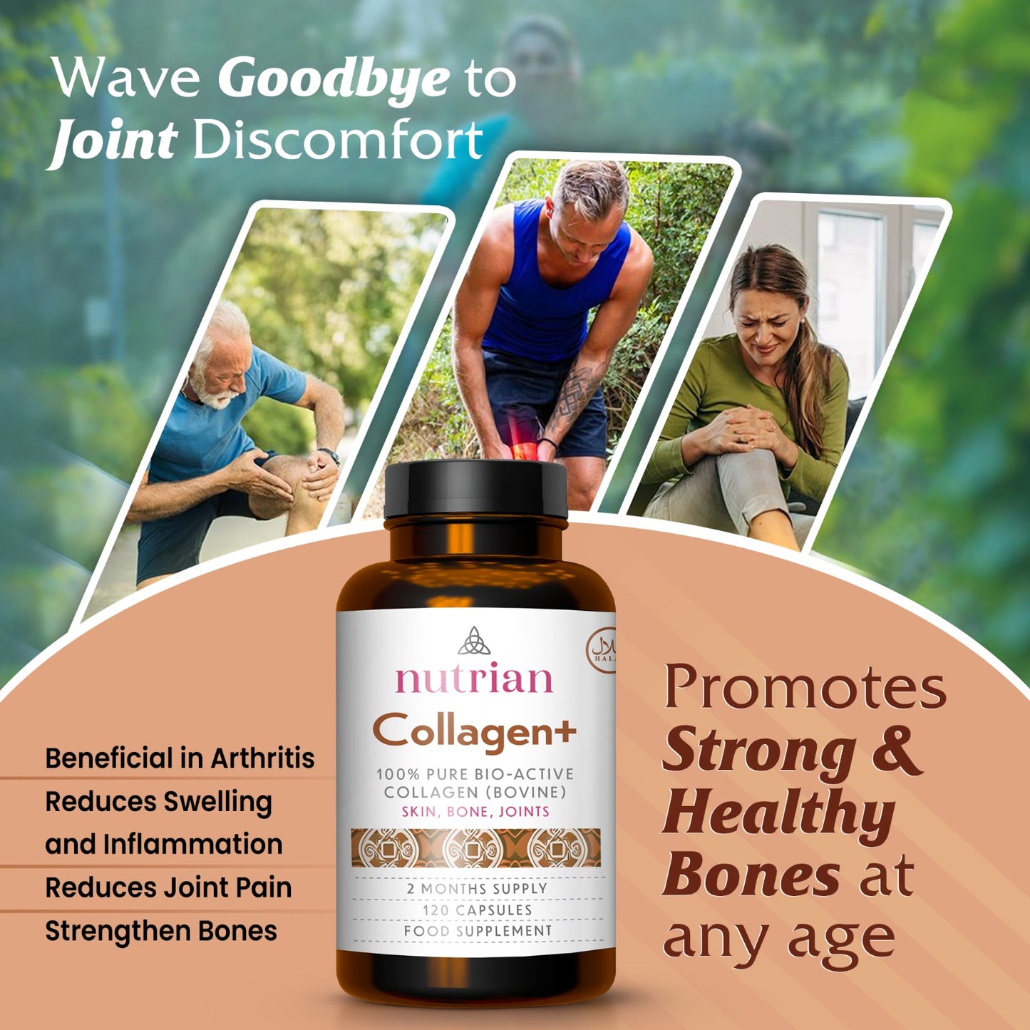 Nutrian Collagen+ – Colágeno bovino bioactivo 100 % puro