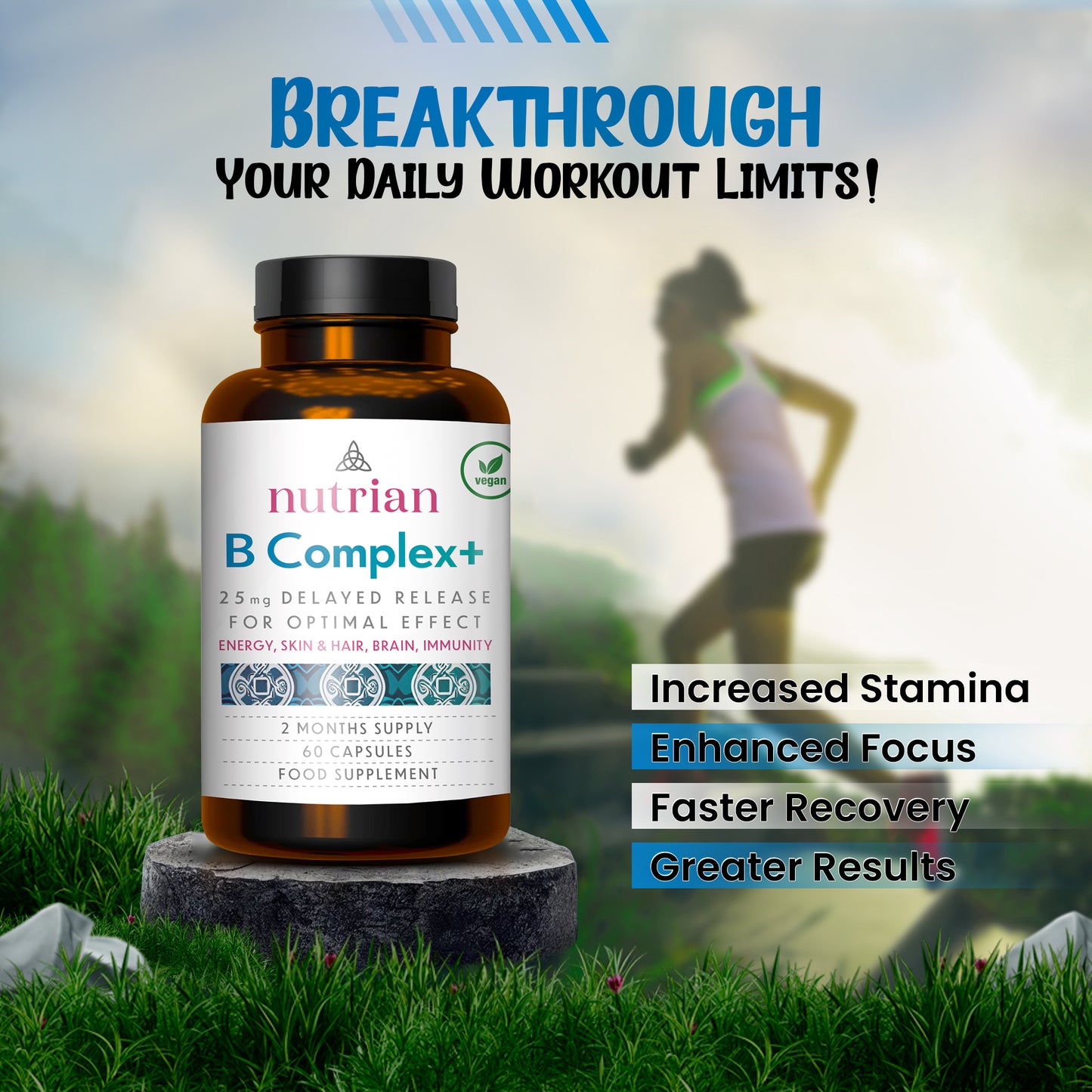 Complejo de vitamina B de alta potencia de Nutrian