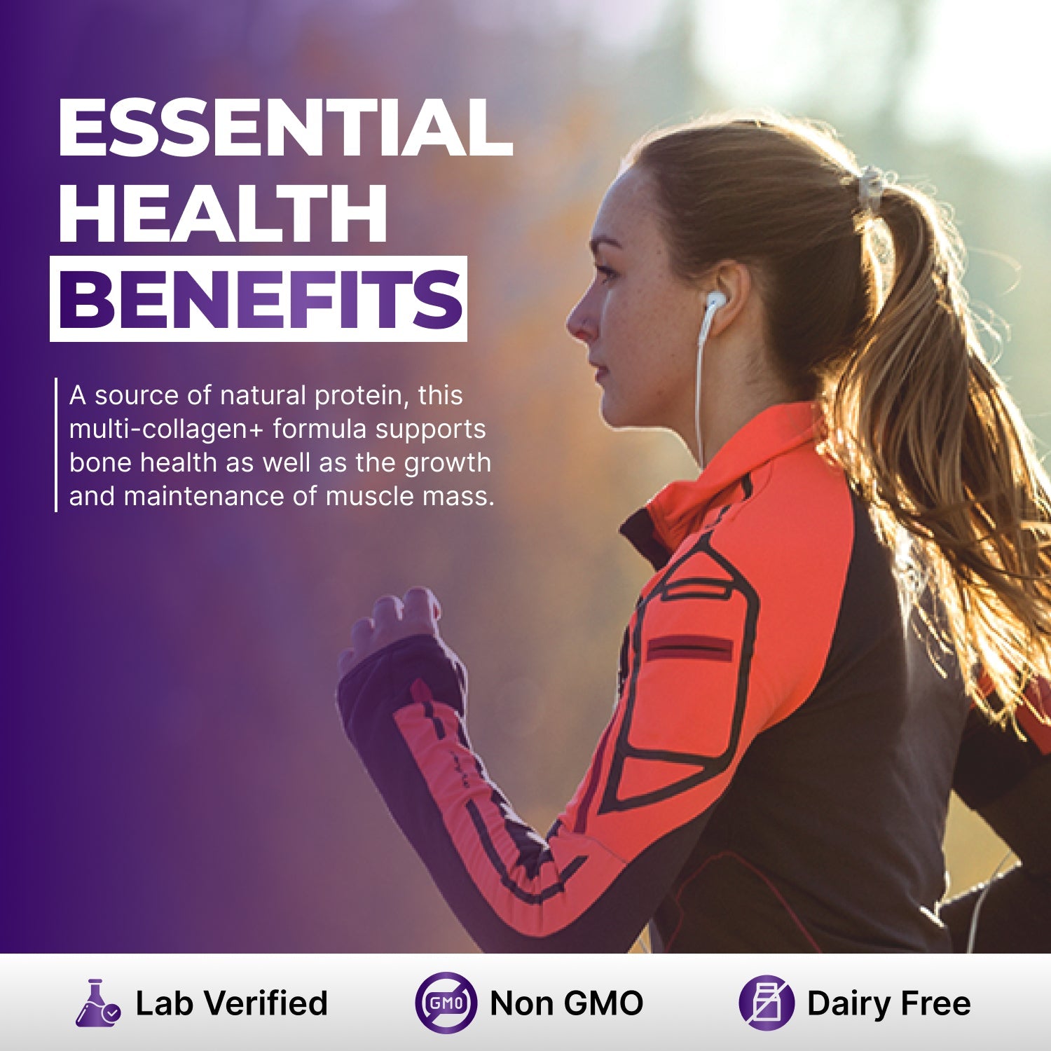 Nutrian MultiCollagen+ 2400mg | 120 Capsules Type I,II,III,V, X & Hyaluronic Acid and Vitamin C Nutrian