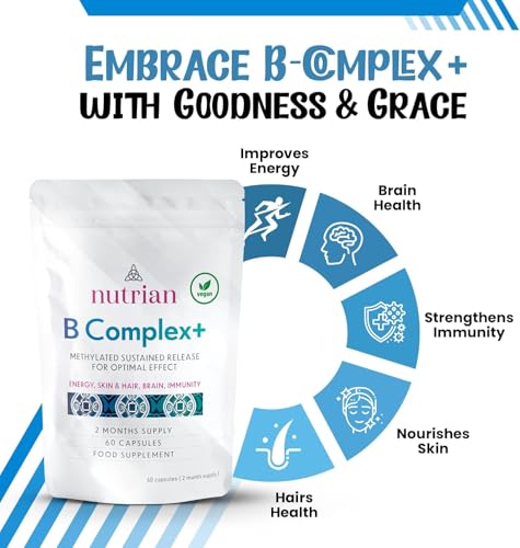 Nutrian B Complex+ – High Strength B Vitamins for Energy & Skin | 60 Caps Nutrian