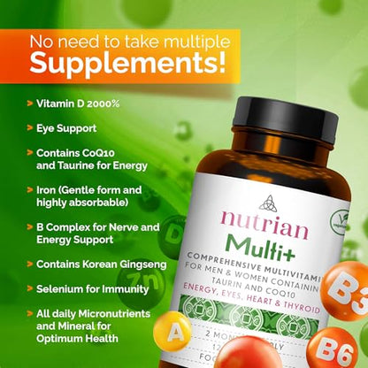 Nutrian Multi+ – Comprehensive Multivitamin - 120 Capsules Nutrian