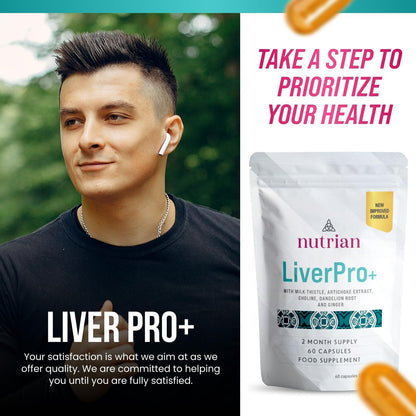 Nutrian Liver Pro+ – Liver Cleanse Detox Supplement - 60 Veg Caps