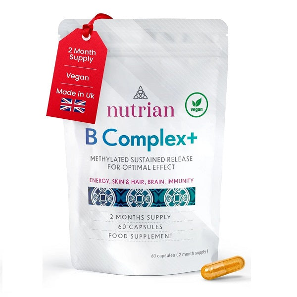 Nutrian B Complex+ – High Strength Energy, Nerve & Skin Support - 60 Veg Capsules