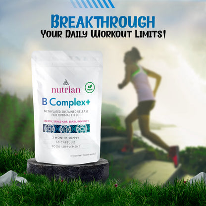 Nutrian B Complex+ – High Strength Energy, Nerve & Skin Support - 60 Veg Capsules