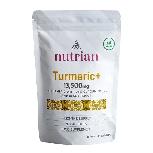 Nutrian Turmeric+ - High-Strength Turmeric 13,500mg 95% Curcumin - 60 Veg Capsules