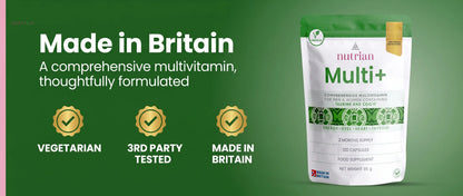 Nutrian Multi+ – High Strength Multivitamin for Adults - 120 Capsules Nutrian