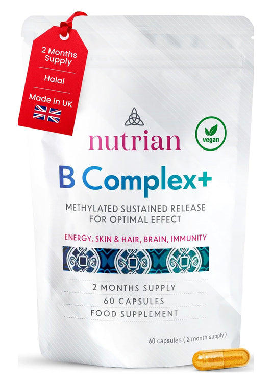 Nutrian B Complex+ – High Strength B Vitamins for Energy & Skin | 60 Caps